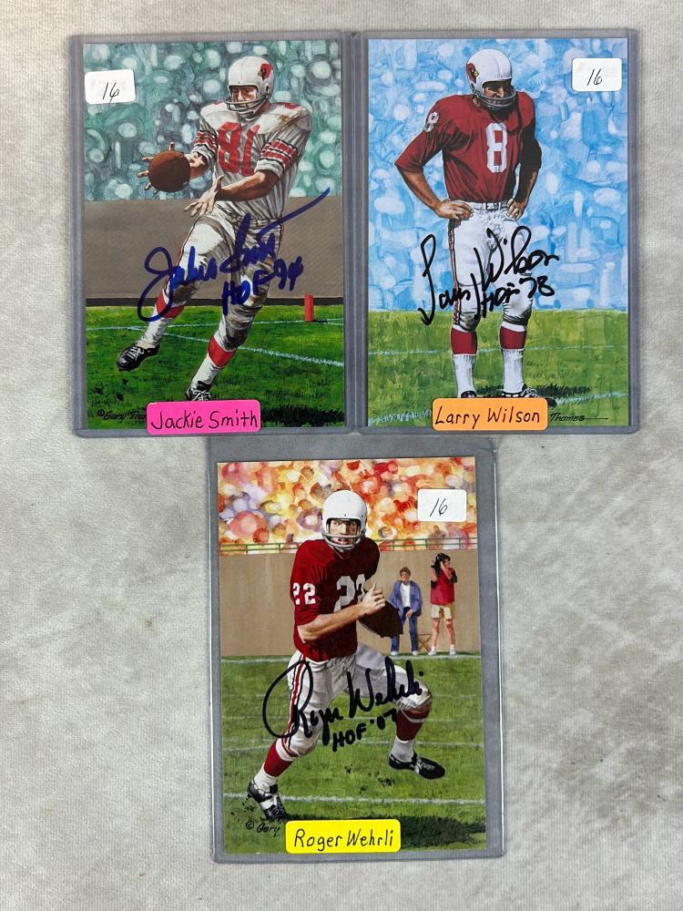 (3) Cardinals signed Goal Line Art - Wilson, Smith, Wehrli