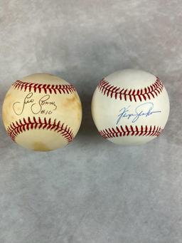 Fergie Jenkins and Leo Gomez Signed National and American League Baseballs