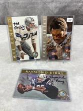 Larry Little,  Mel Renfro & Raymond Berry Signed HOF Signature Series Cards