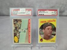 Rocky Colavito 1959 Topps lot #420 PSA 8oc & #462 PSA 7