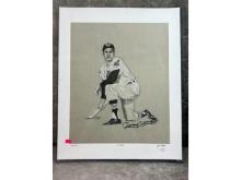 Rocky Colavito signed 16X20, JSA (artist rendering)