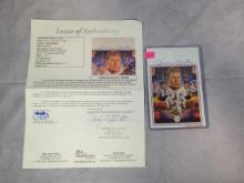 Mickey Mantle signed art card 4X6 full letter, JSA