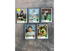 1973 Topps baseball Star lot: Mays, Clemente, Rose, Reggie, Fisk