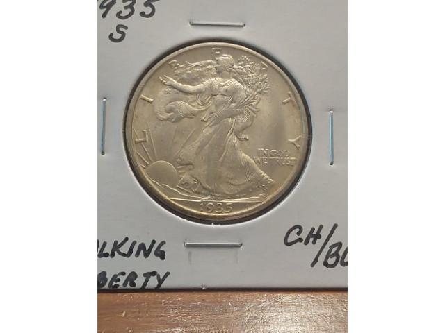 1935S WALKING LIBERTY HALF CHOICE BU