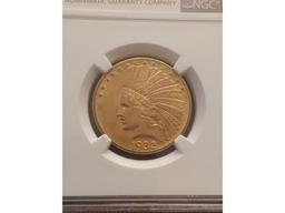 1932 $10. INDIAN HEAD GOLD PIECE NGC MS62