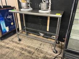 4ft Stainless Steel Table On Casters