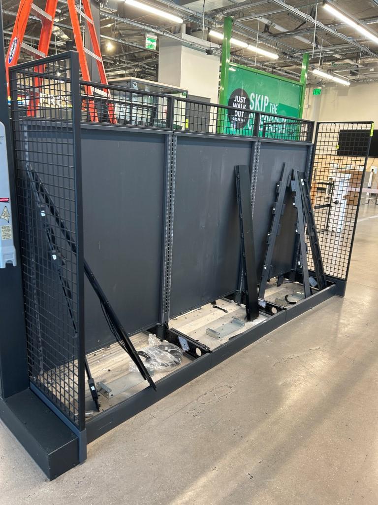 9ft Of Lozier Gondola Shelving - NO SHELVES OR BASE DECKS