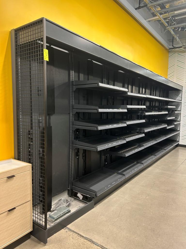 21ft Of Lozier Wall Shelving - NO SHELVES OR BASE DECKS