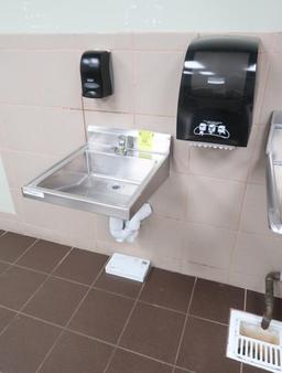 hand sink w/ soap & towell dispenser