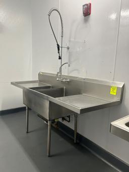 WeldBilt Stainless Steel Two Compartment Sink W/ Sprayer