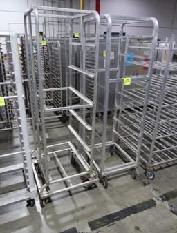 aluminum sheet pan racks, on casters