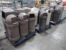 pallets of waste receptacles