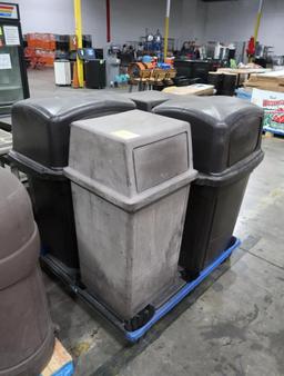 pallet of waste receptacles