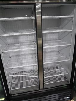 True 2-glass door freezer merchandiser