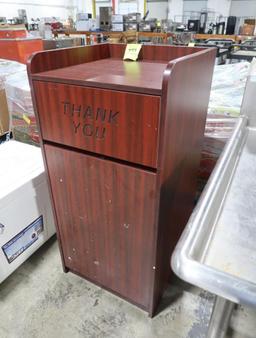 wooden waste receptacle cabinet