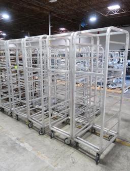 aluminum sheet pan racks, on casters