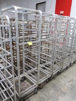 aluminum sheet pan racks, on casters