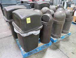 pallets of waste receptacles