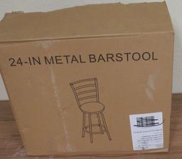 24" Metal Bar Stool (New and Unassembled)