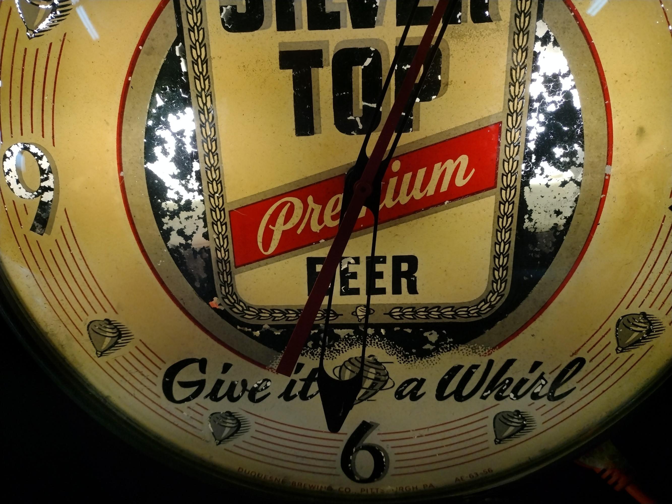 PAM Silver Top Premium Beer Advertising Clock