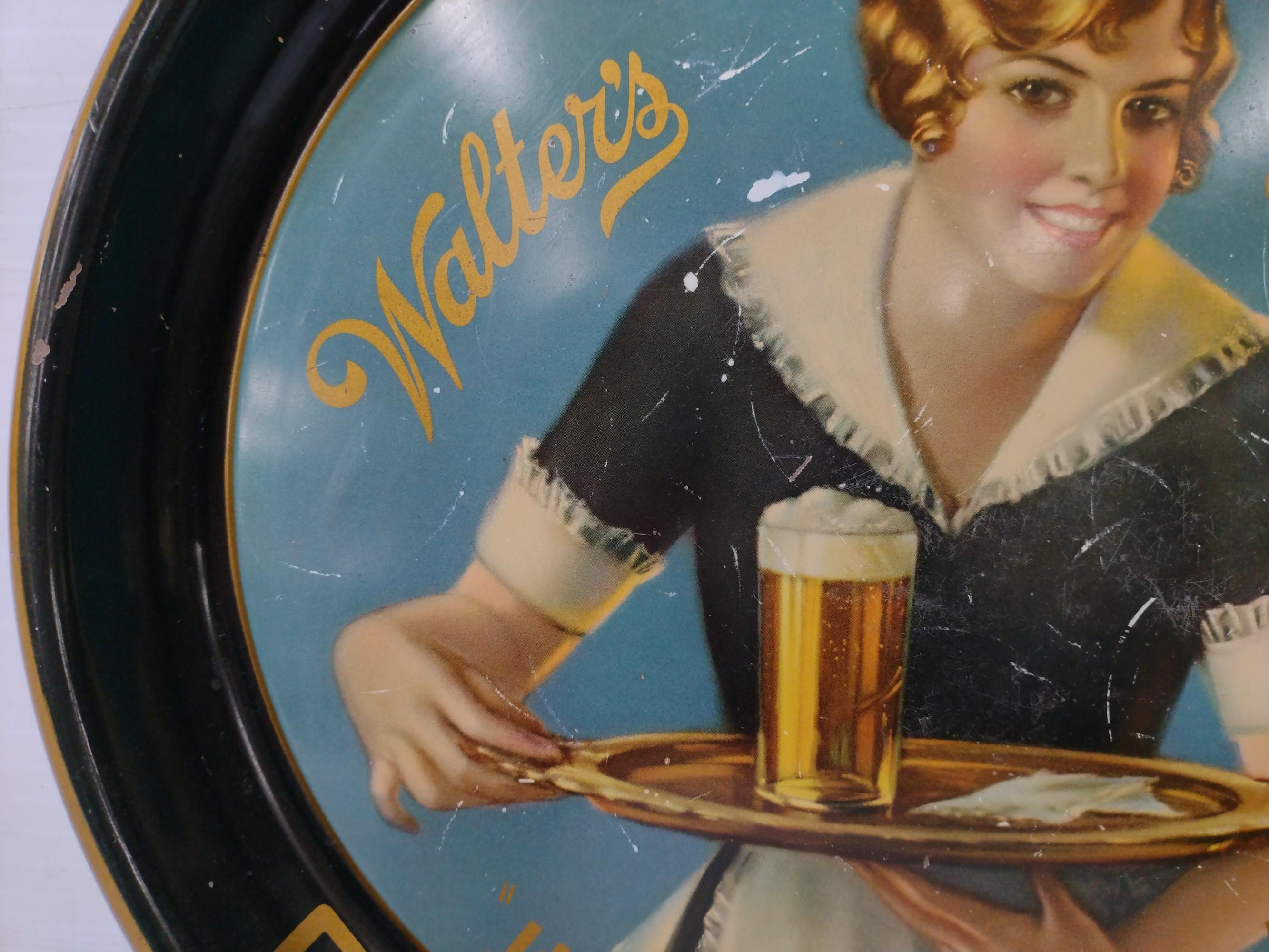 Walter's Gold Label Beer Advertising Tray