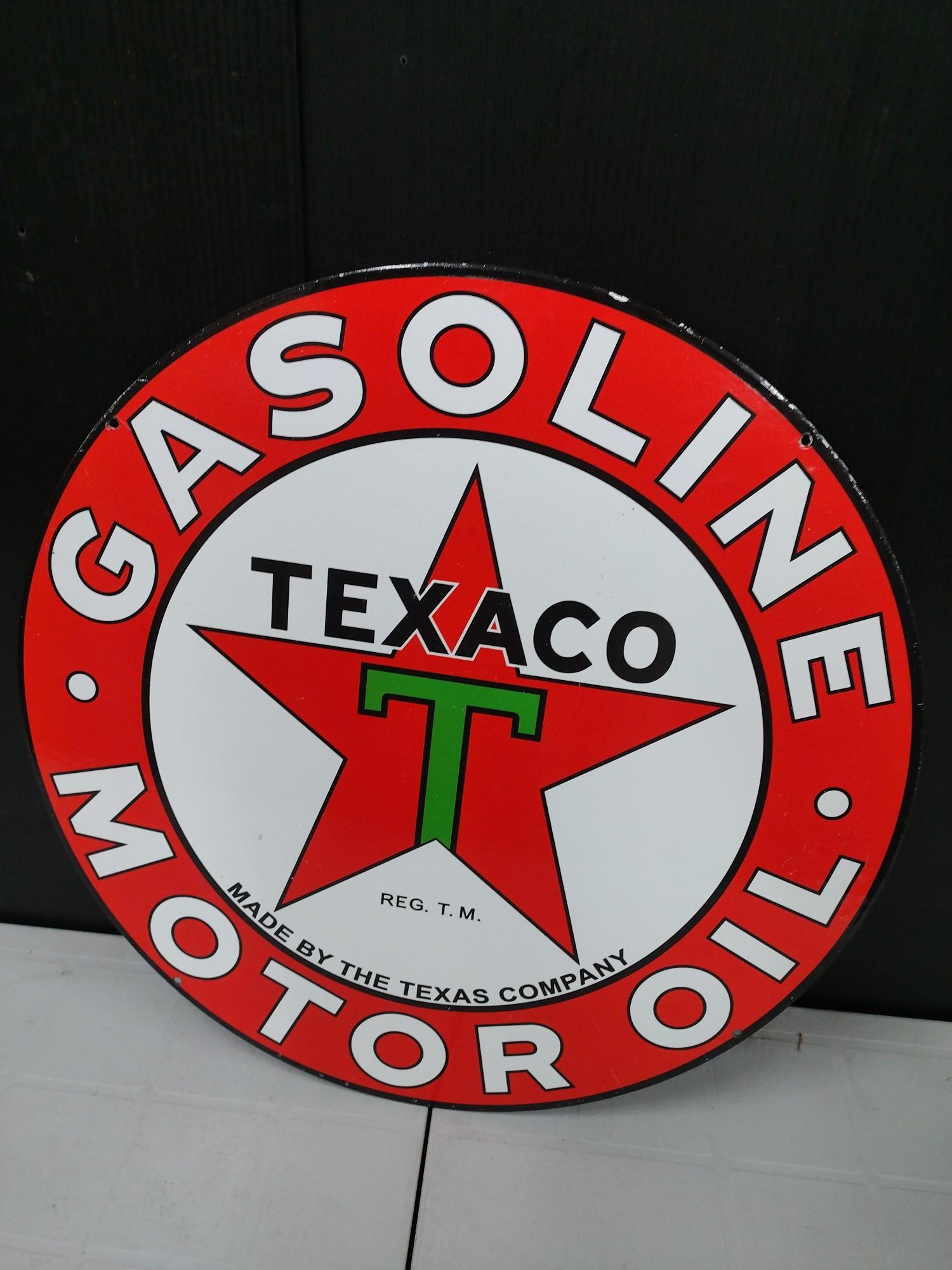 Double-Sided Porcelain Texaco Advertising Sign