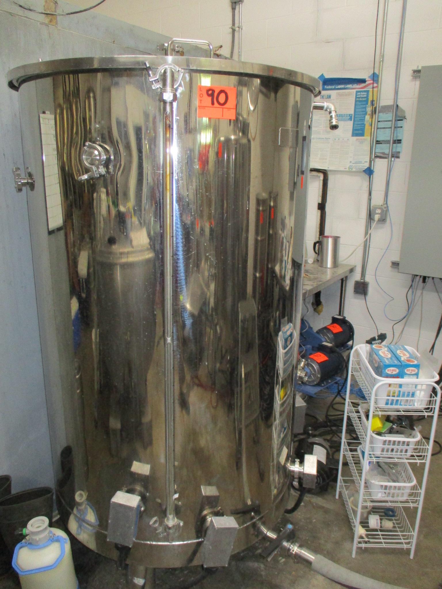 LOT-BREWHOUSE EQUIPMENT=CONTROL PANEL-HOT LIQUOR TANK-BREW KETTLE-PUMPS-VIEW ALL PHOTOS