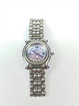 Womens Chopard Happy Sport Pink Mother of Pearl Dial Diamond Watch With BoxRet. $6999.