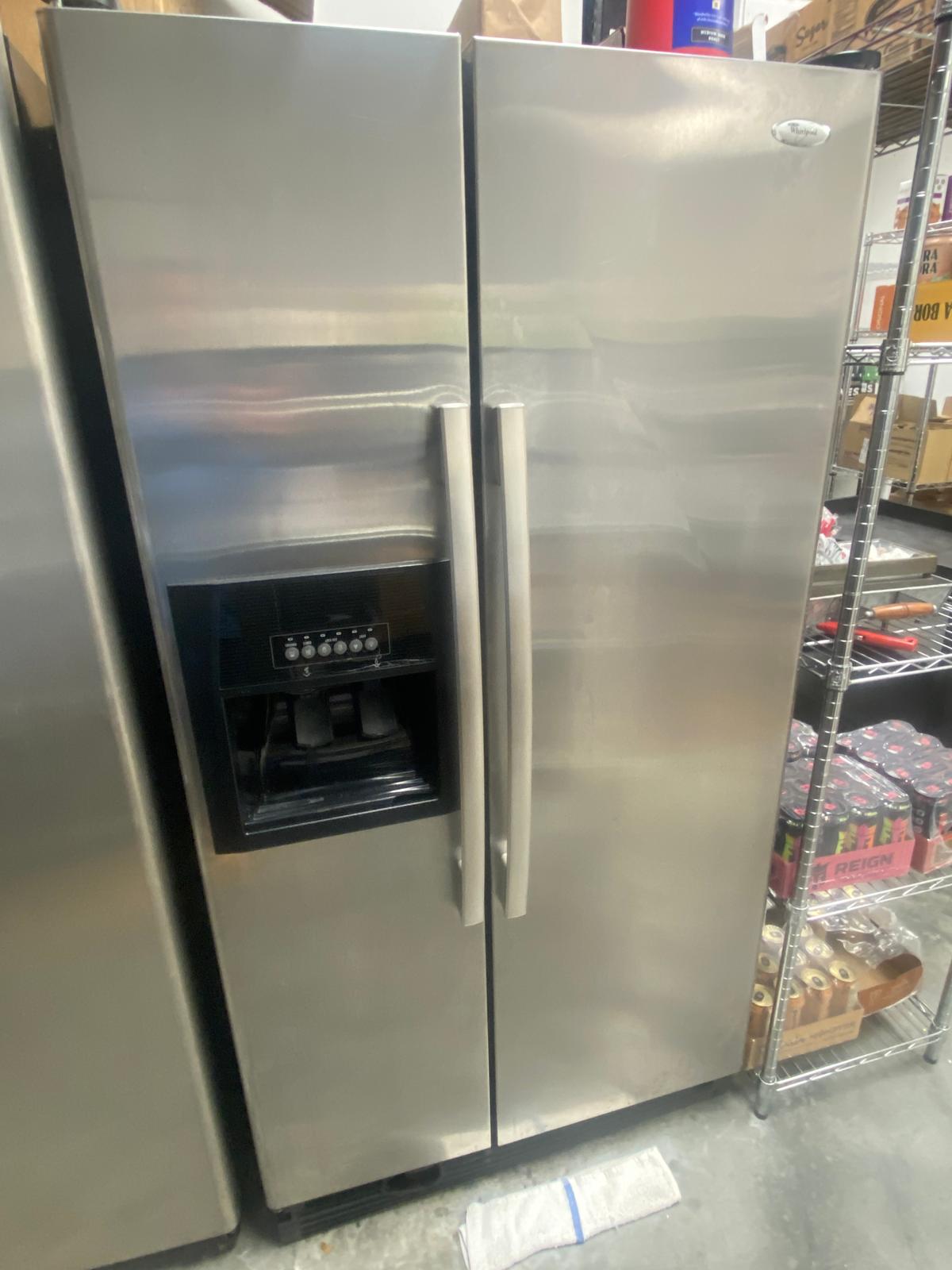 Whirlpool Two Door Stainless Steel Side By Side Refrigerator/Freezer With Water In Door - No Ice Mak