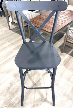 Bar Stool Powder Coated with A Dark Grey Finish To Be Picked Up in Hialeah Warehouse