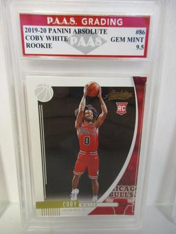 Coby White Chicago Bulls 2019-20 Panini Absolute ROOKIE #86 graded PAAS Gem Mint 9.5