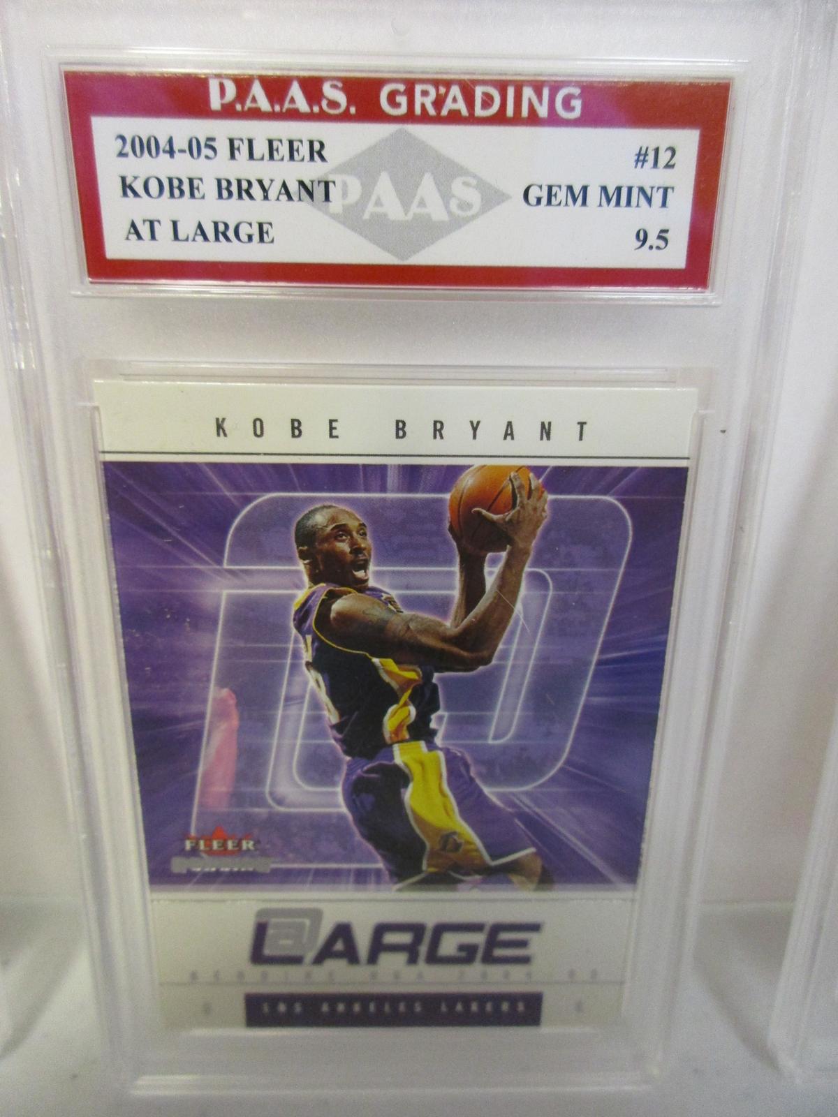 Kobe Bryant LA Lakers 2004-05 Fleer At Large #12 graded PAAS Gem Mint 9.5