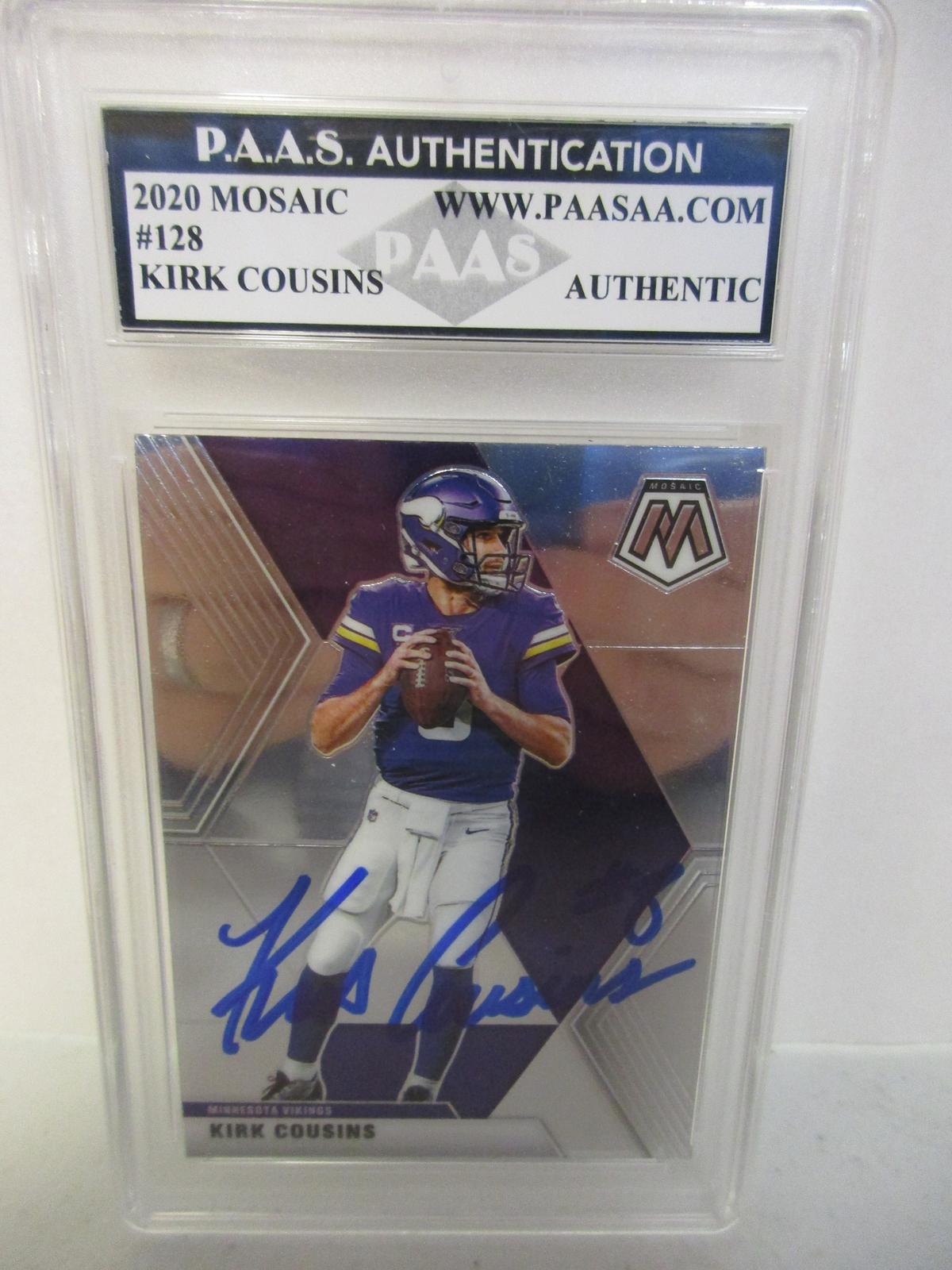 Kirk Cousins of the Minnesota Vikings signed autographed slabbed sportscard PAAS Holo 067