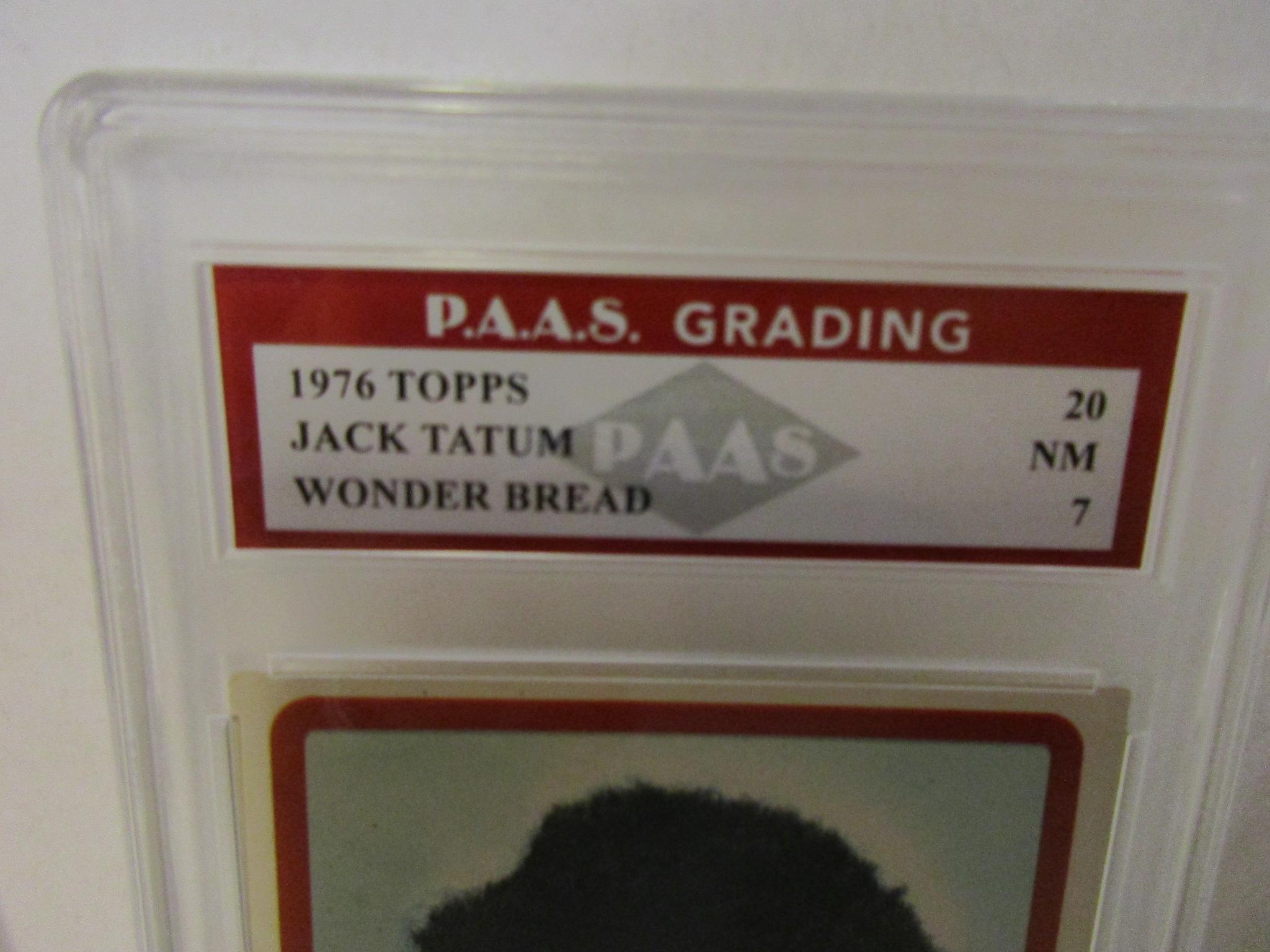 Jack Tatum Raiders 1976 Topps Wonder Bread #20 graded PAAS NM 7