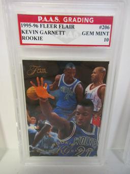 Kevin Garnett Timberwolves 1995-96 Fleer Flair ROOKIE #206 graded PAAS Gem Mint 10