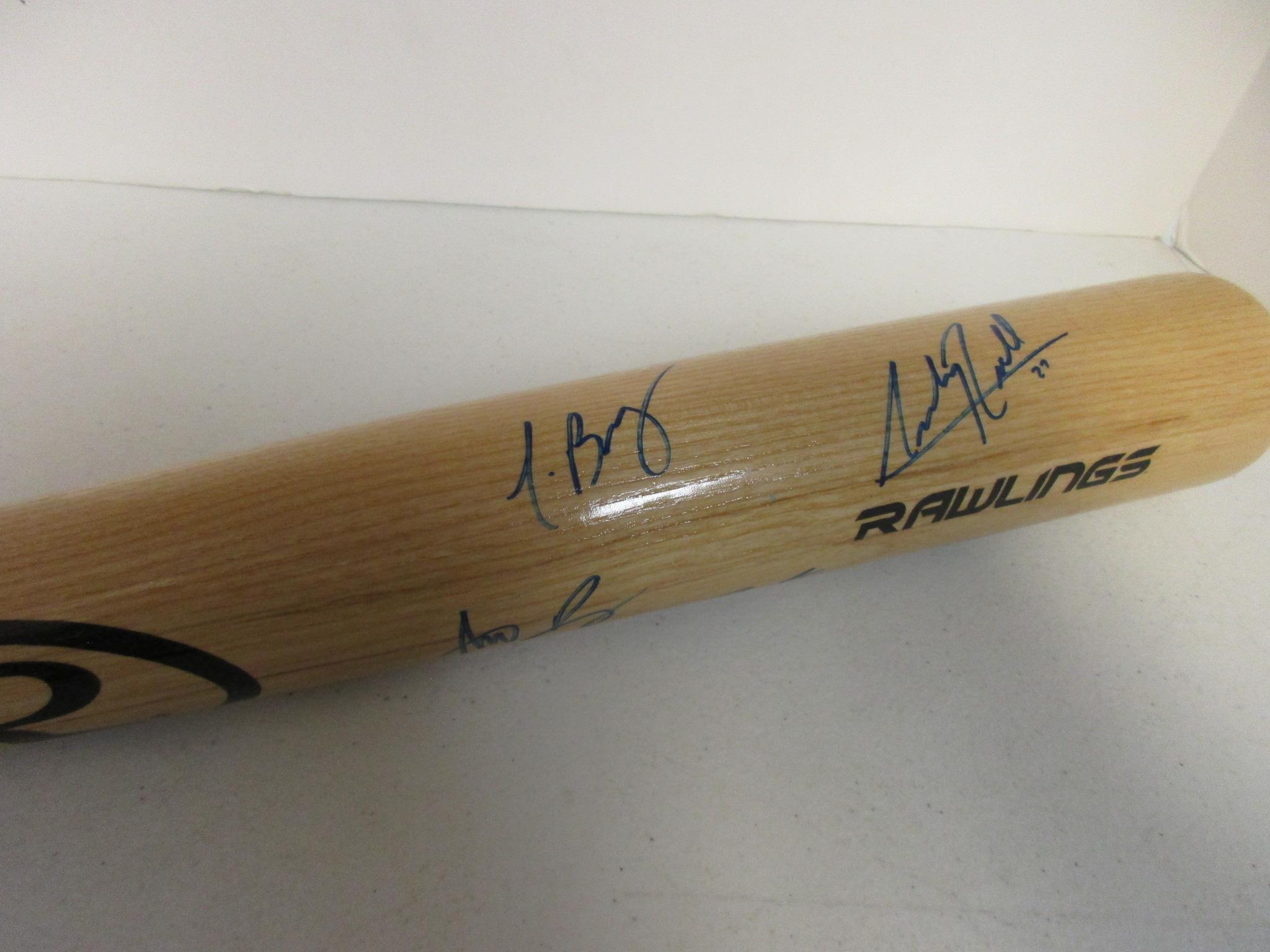 Kris Bryant Anthony Rizzo Ben Zobrist of the Chicago Cubs signed autographed full size bat AAA COA 2