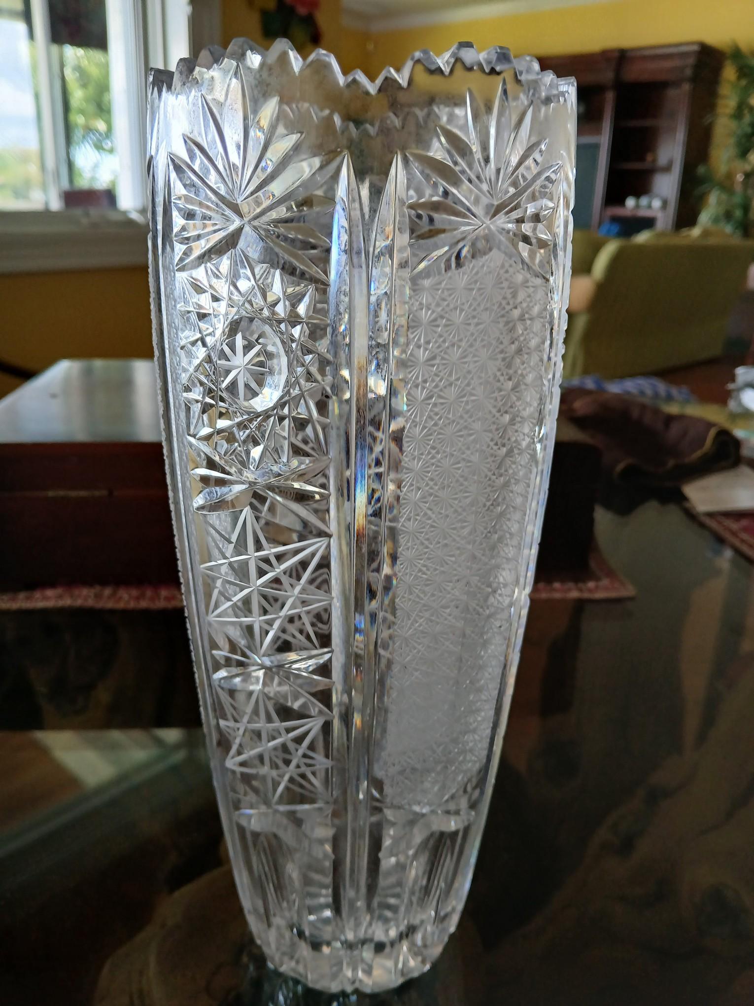 15" Tall Crystal Vase Set / Flower Vase Set