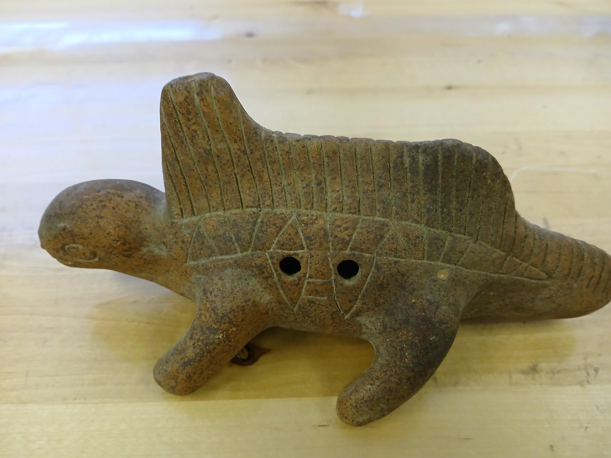 Pre-Columbian Style Lizard / Decorative Lizard / Clay / Pottery