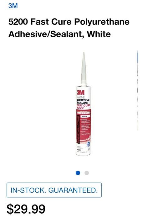 3M Marine Adhesive Sealant / Fast Cure 5200 Complete w/ Top - White / Water Tight / Cures in 24 Hour