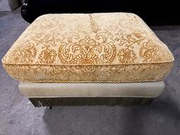 36" by 24" Foot Stool / Odamin - Velvet - Micr Fiber Foot Stool W/ Tassles