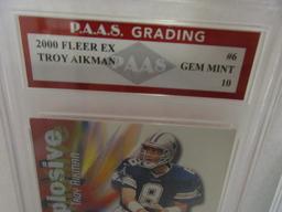 Troy Aikman Dallas Cowboys 2000 Fleer EX #6 graded PAAS Gem Mint 10