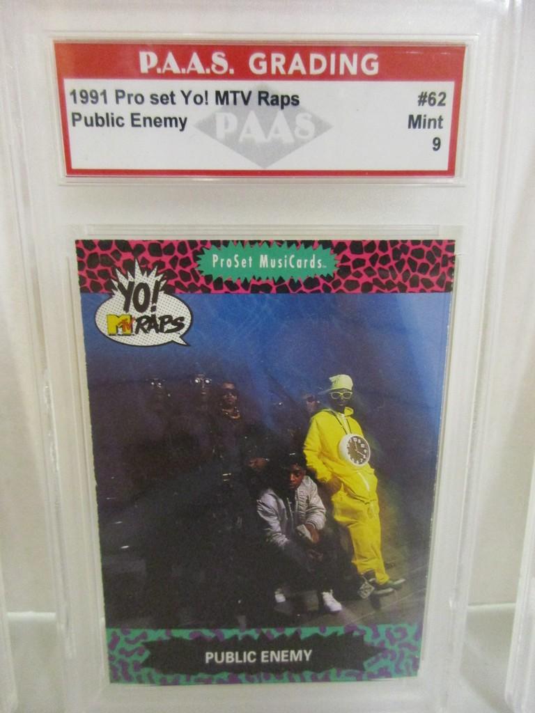 Public Enemy 1991 Pro Set Yo! MTV Raps #62 graded PAAS Mint 9