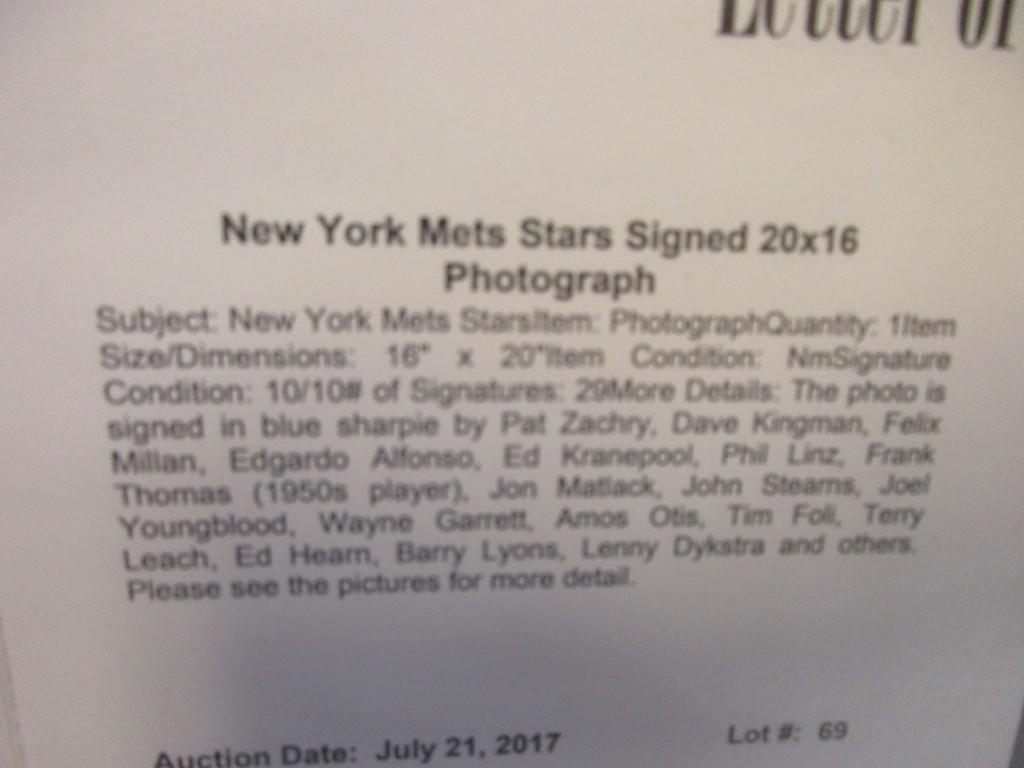 Dave Kingman Lenny Dykstra +27 of the NY Mets signed autographed 16x20 photo SIG LOA