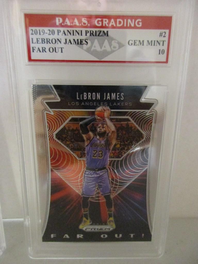 LeBron James LA Lakers 2019-20 Panini Prizm Far Out #2 graded PAAS Gem Mint 10