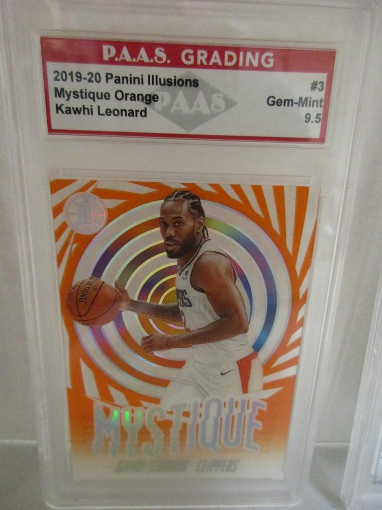 Kawhi Leonard LA Clippers 2019-20 Panini Illusions Mystique Orange #3 graded PAAS Gem Mint 9.5