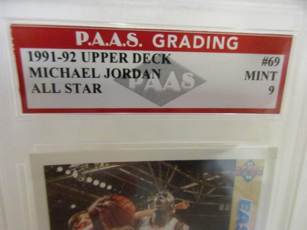 Michael Jordan Chicago Bulls 1991-92 Upper Deck All Star #69 graded PAAS Mint 9