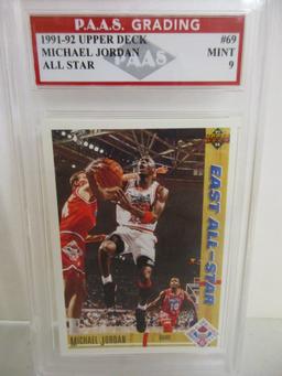 Michael Jordan Chicago Bulls 1991-92 Upper Deck All Star #69 graded PAAS Mint 9