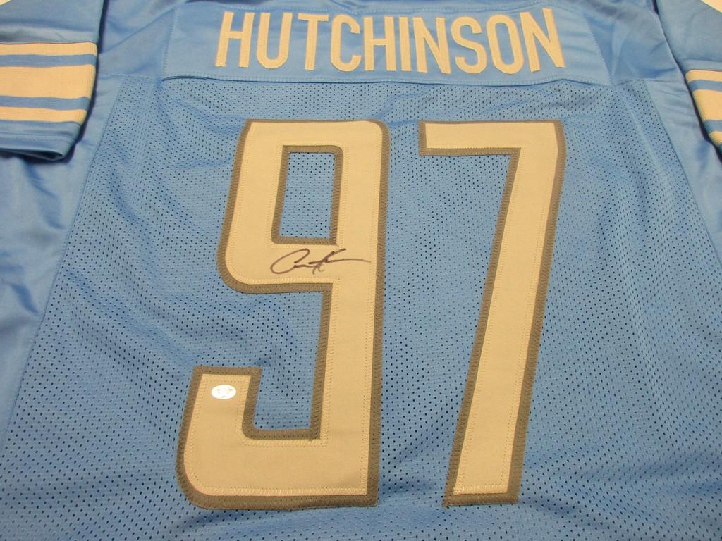 Aiden Hutchinson of the Detroit Lions signed autographed football jersey PAAS COA 688