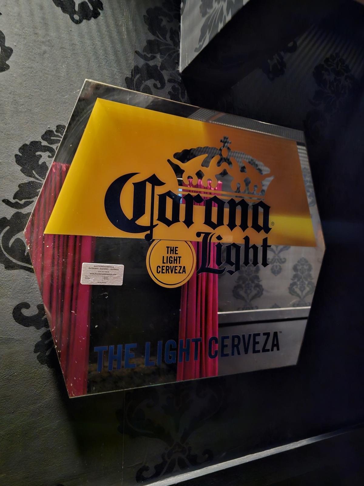 Corona Light Mirrored Sign