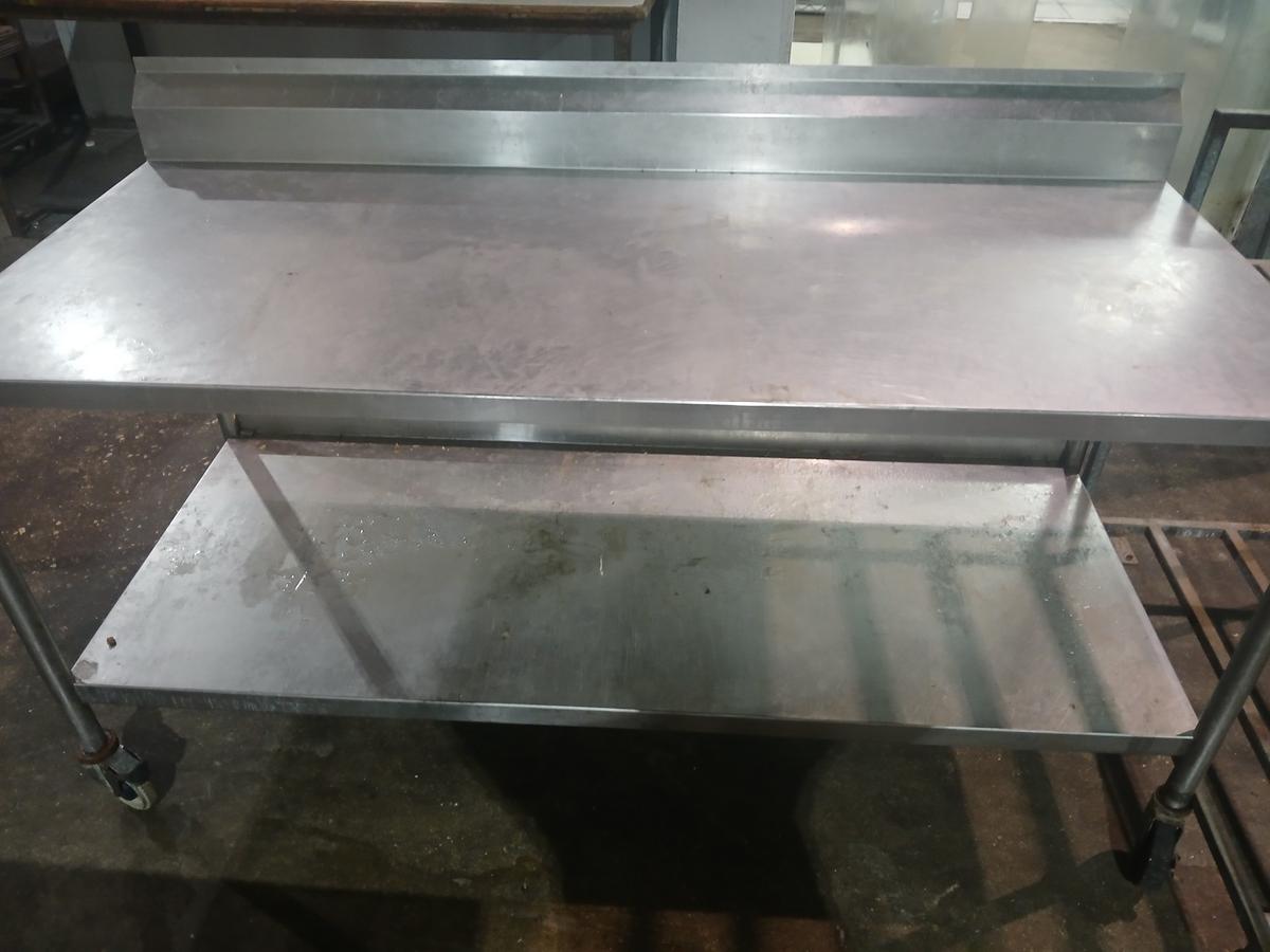 8' Stainless Steel Work Top Table W/ Under Shelf - Please see pics for additional specs.